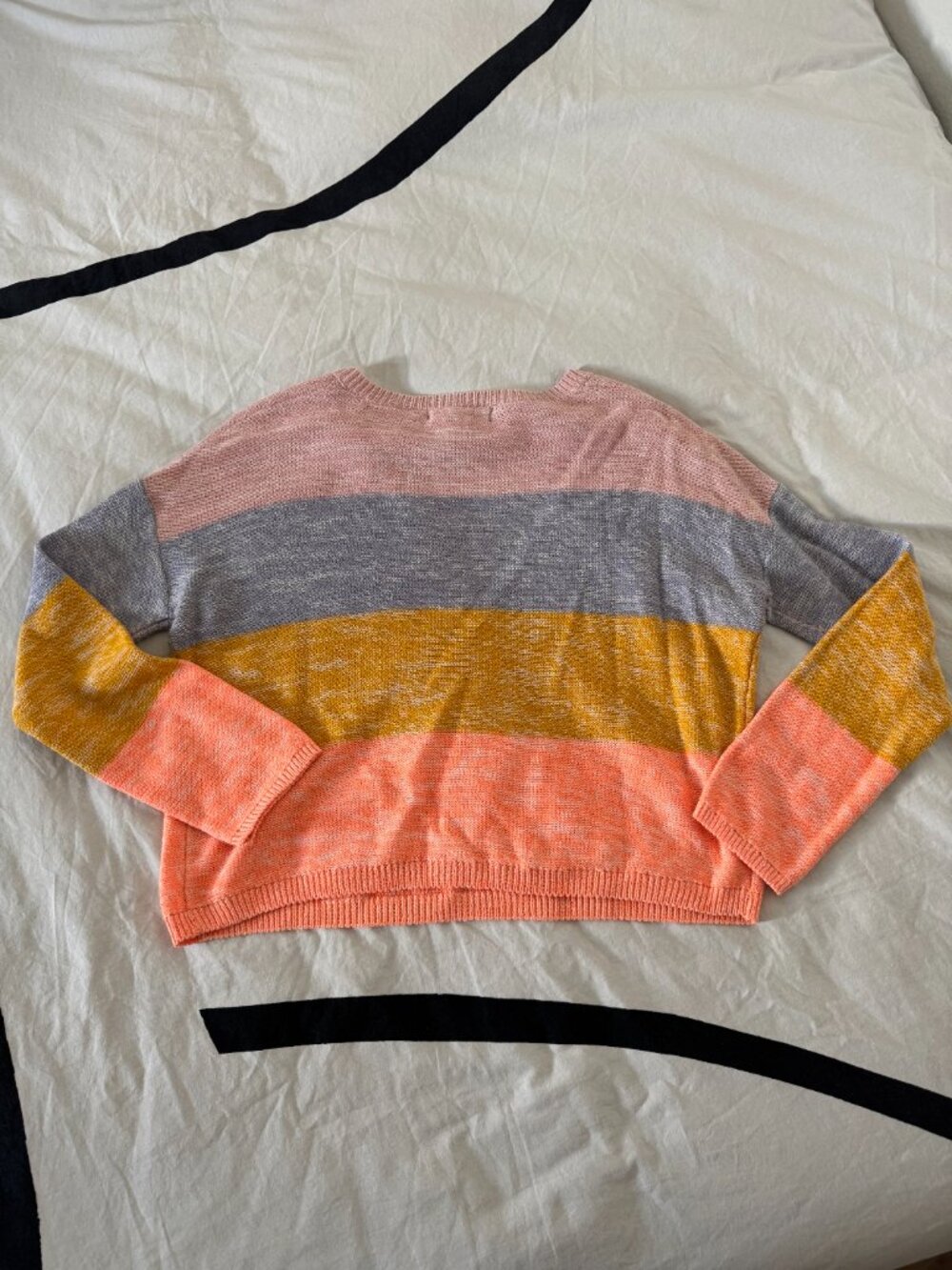 EUC Primark Colorblock Striped Cropped Sweater Sz 2XS - Picture 6 of 6